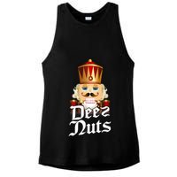 Deez Nuts Nutcracker Nut Funny Xmas Christmas Pajama Family Ladies PosiCharge Tri-Blend Wicking Tank