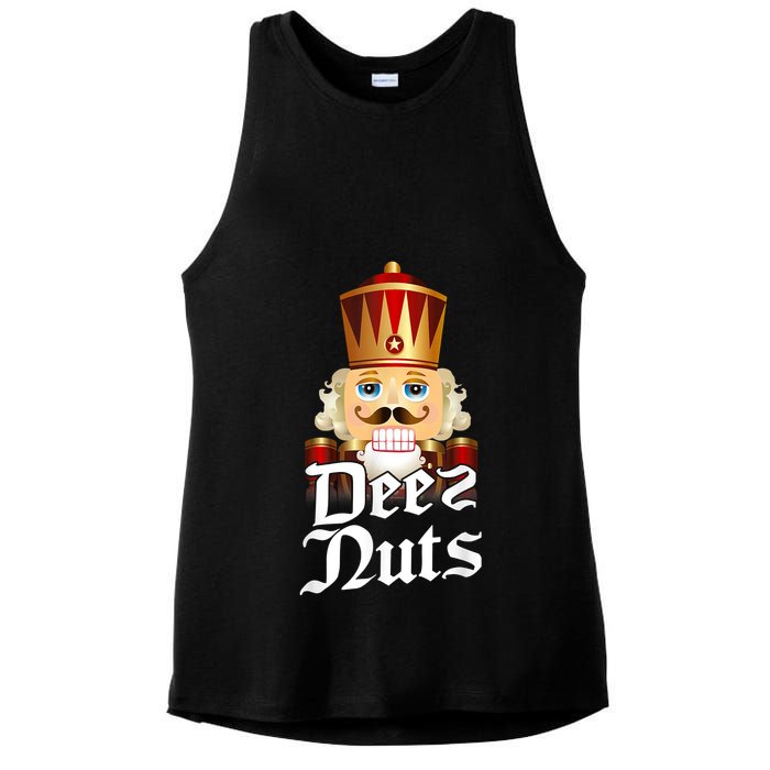 Deez Nuts Nutcracker Nut Funny Xmas Christmas Pajama Family Ladies PosiCharge Tri-Blend Wicking Tank