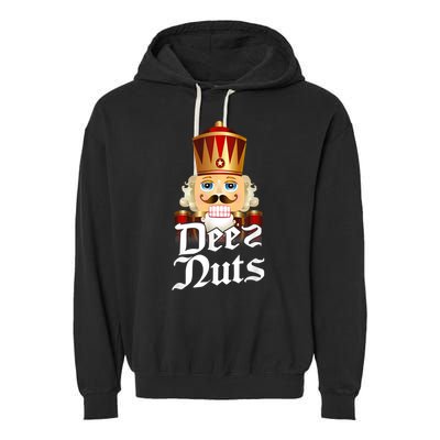 Deez Nuts Nutcracker Nut Funny Xmas Christmas Pajama Family Garment-Dyed Fleece Hoodie
