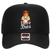 Deez Nuts Nutcracker Nut Funny Xmas Christmas Pajama Family High Crown Mesh Back Trucker Hat