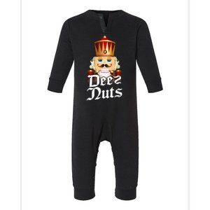 Deez Nuts Nutcracker Nut Funny Xmas Christmas Pajama Family Infant Fleece One Piece