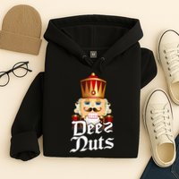 Deez Nuts Nutcracker Nut Funny Xmas Christmas Pajama Family Hoodie