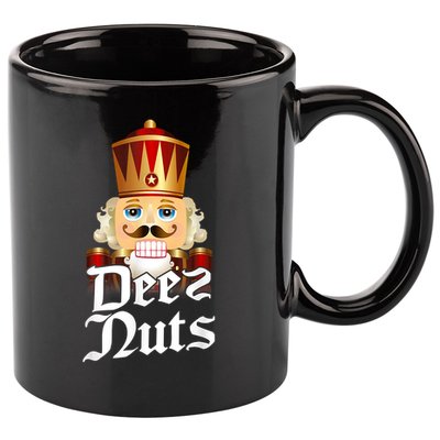 Deez Nuts Nutcracker Nut Funny Xmas Christmas Pajama Family 11oz C Handle Ceramic Mug