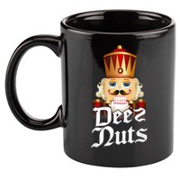 Deez Nuts Nutcracker Nut Funny Xmas Christmas Pajama Family 11oz C Handle Ceramic Mug