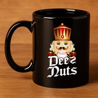 Deez Nuts Nutcracker Nut Funny Xmas Christmas Pajama Family 11oz C Handle Ceramic Mug