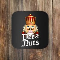 Deez Nuts Nutcracker Nut Funny Xmas Christmas Pajama Family Coaster