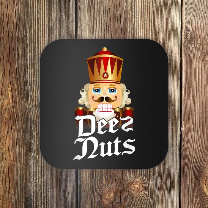 Deez Nuts Nutcracker Nut Funny Xmas Christmas Pajama Family Coaster