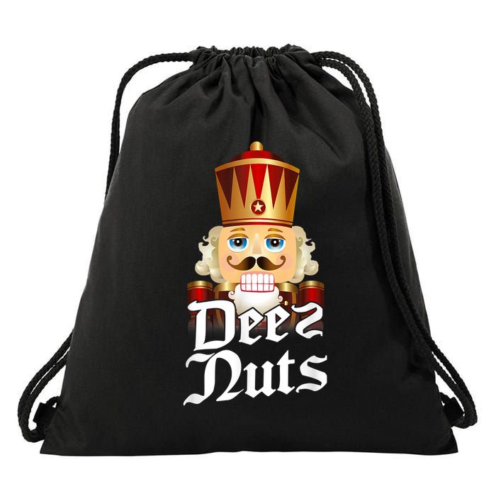 Deez Nuts Nutcracker Nut Funny Xmas Christmas Pajama Family Drawstring Bag