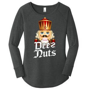 Deez Nuts Nutcracker Nut Funny Xmas Christmas Pajama Family Women's Perfect Tri Tunic Long Sleeve Shirt