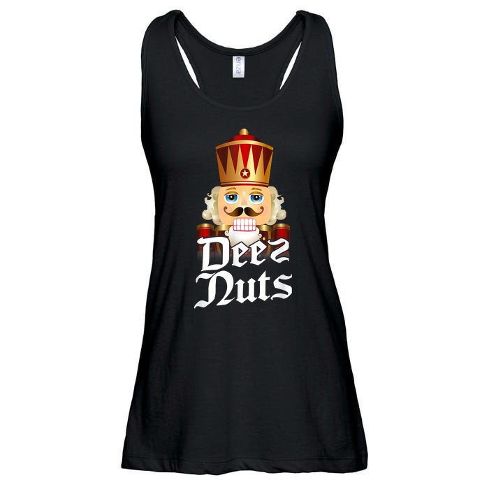 Deez Nuts Nutcracker Nut Funny Xmas Christmas Pajama Family Ladies Essential Flowy Tank