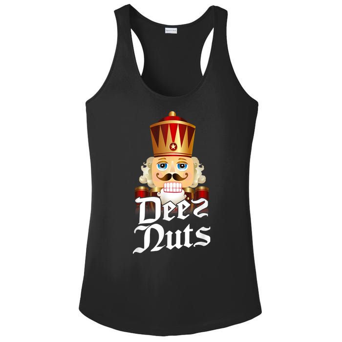 Deez Nuts Nutcracker Nut Funny Xmas Christmas Pajama Family Ladies PosiCharge Competitor Racerback Tank