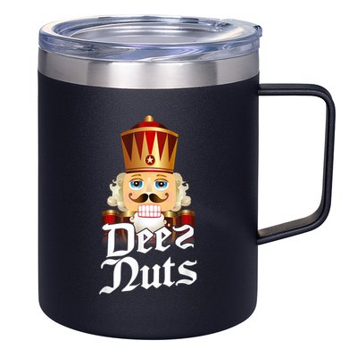 Deez Nuts Nutcracker Nut Funny Xmas Christmas Pajama Family 12oz Stainless Steel Coffee Mug