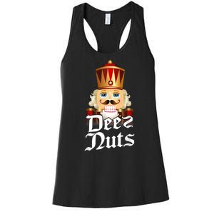 Deez Nuts Nutcracker Nut Funny Xmas Christmas Pajama Family Women's Racerback Tank