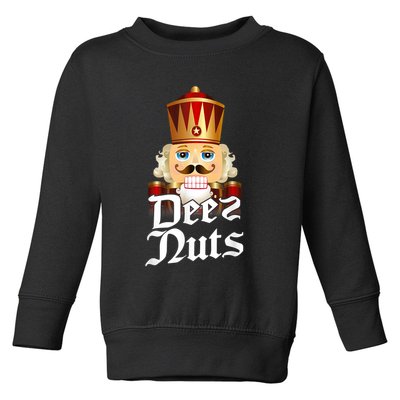 Deez Nuts Nutcracker Nut Funny Xmas Christmas Pajama Family Toddler Sweatshirt