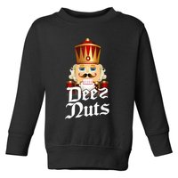 Deez Nuts Nutcracker Nut Funny Xmas Christmas Pajama Family Toddler Sweatshirt