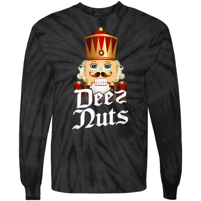 Deez Nuts Nutcracker Nut Funny Xmas Christmas Pajama Family Tie-Dye Long Sleeve Shirt