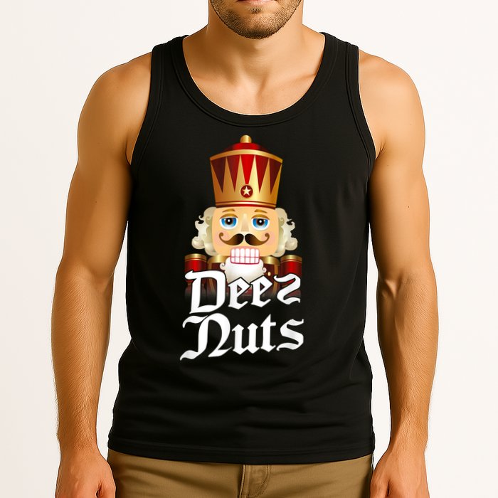 Deez Nuts Nutcracker Nut Funny Xmas Christmas Pajama Family Tank Top