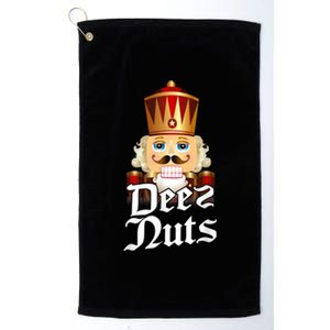 Deez Nuts Nutcracker Nut Funny Xmas Christmas Pajama Family Platinum Collection Golf Towel