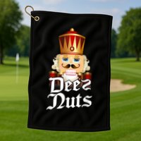 Deez Nuts Nutcracker Nut Funny Xmas Christmas Pajama Family Golf Towel
