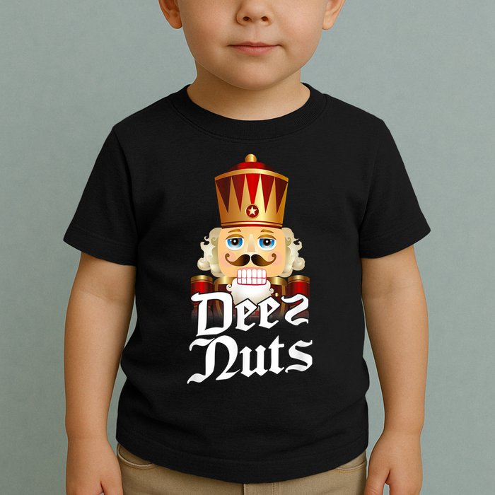 Deez Nuts Nutcracker Nut Funny Xmas Christmas Pajama Family Toddler T-Shirt
