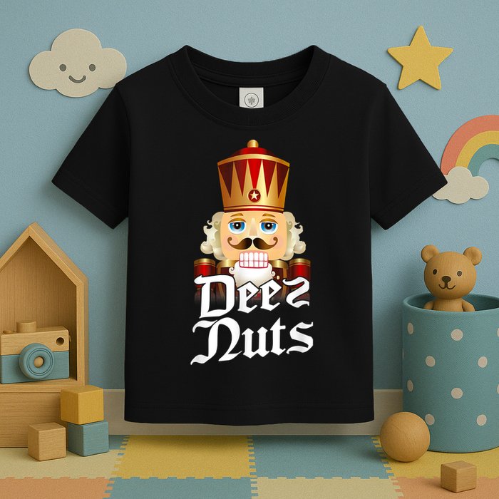 Deez Nuts Nutcracker Nut Funny Xmas Christmas Pajama Family Toddler T-Shirt