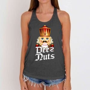 Deez Nuts Nutcracker Nut Funny Xmas Christmas Pajama Family Women's Knotted Racerback Tank