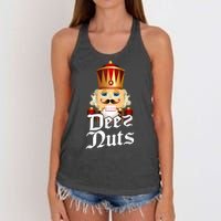 Deez Nuts Nutcracker Nut Funny Xmas Christmas Pajama Family Women's Knotted Racerback Tank