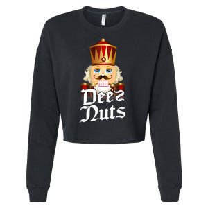 Deez Nuts Nutcracker Nut Funny Xmas Christmas Pajama Family Cropped Pullover Crew