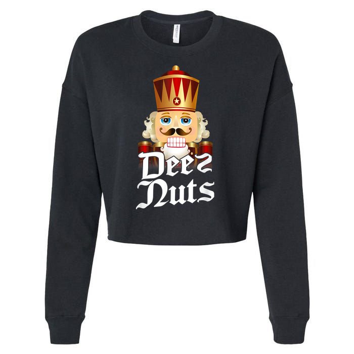 Deez Nuts Nutcracker Nut Funny Xmas Christmas Pajama Family Cropped Pullover Crew