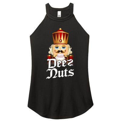 Deez Nuts Nutcracker Nut Funny Xmas Christmas Pajama Family Women's Perfect Tri Rocker Tank