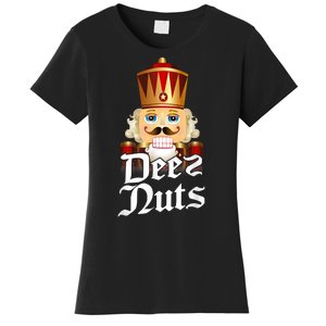 Deez Nuts Nutcracker Nut Funny Xmas Christmas Pajama Family Women's T-Shirt