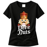 Deez Nuts Nutcracker Nut Funny Xmas Christmas Pajama Family Womens T-Shirt