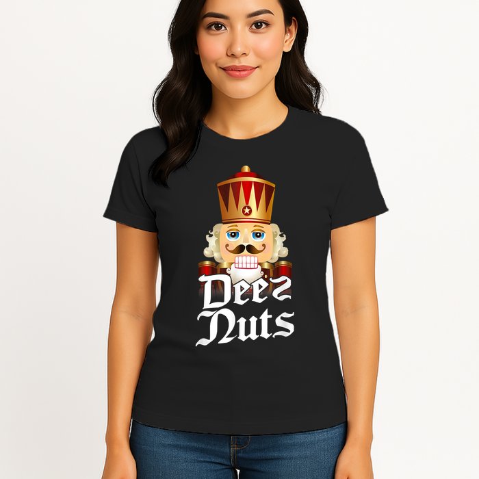 Deez Nuts Nutcracker Nut Funny Xmas Christmas Pajama Family Womens T-Shirt