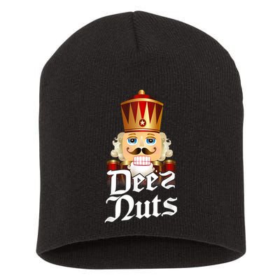 Deez Nuts Nutcracker Nut Funny Xmas Christmas Pajama Family Short Acrylic Beanie