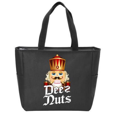 Deez Nuts Nutcracker Nut Funny Xmas Christmas Pajama Family Zip Tote Bag