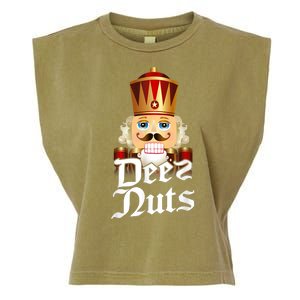 Deez Nuts Nutcracker Nut Funny Xmas Christmas Pajama Family Garment-Dyed Women's Muscle Tee