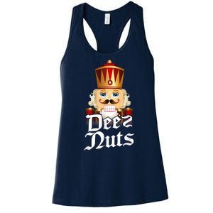 Deez Nuts Nutcracker Nut Funny Xmas Christmas Pajama Family Women's Racerback Tank