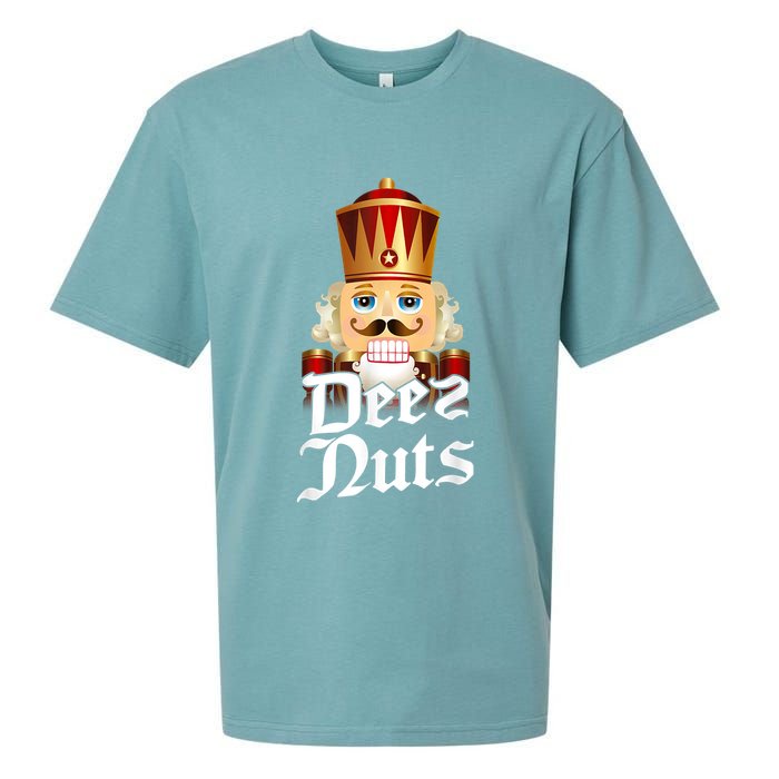 Deez Nuts Nutcracker Nut Funny Xmas Christmas Pajama Family Sueded Cloud Jersey T-Shirt