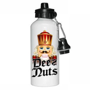 Deez Nuts Nutcracker Nut Funny Xmas Christmas Pajama Family Aluminum Water Bottle