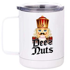 Deez Nuts Nutcracker Nut Funny Xmas Christmas Pajama Family 12 oz Stainless Steel Tumbler Cup