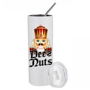 Deez Nuts Nutcracker Nut Funny Xmas Christmas Pajama Family Stainless Steel Tumbler