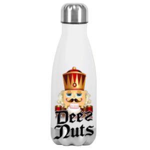 Deez Nuts Nutcracker Nut Funny Xmas Christmas Pajama Family Stainless Steel Insulated Water Bottle