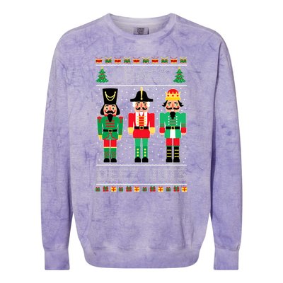 Deez Nuts Nutcracker Funny Ugly Christmas Sweater Xmas Colorblast Crewneck Sweatshirt