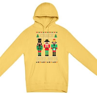 Deez Nuts Nutcracker Funny Ugly Christmas Sweater Xmas Premium Pullover Hoodie