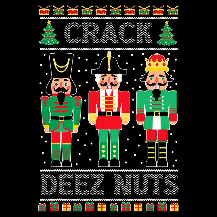 Deez Nuts Nutcracker Funny Ugly Christmas Sweater Xmas Flat Bill Trucker Hat