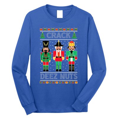 Deez Nuts Nutcracker Funny Ugly Christmas Sweater Xmas Long Sleeve Shirt