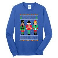 Deez Nuts Nutcracker Funny Ugly Christmas Sweater Xmas Tall Long Sleeve T-Shirt