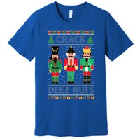 Deez Nuts Nutcracker Funny Ugly Christmas Sweater Xmas Premium T-Shirt