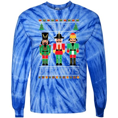 Deez Nuts Nutcracker Funny Ugly Christmas Sweater Xmas Tie-Dye Long Sleeve Shirt