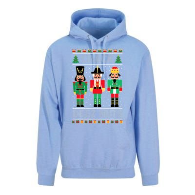 Deez Nuts Nutcracker Funny Ugly Christmas Sweater Xmas Unisex Surf Hoodie